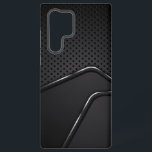Funda Para Samsung Galaxy S22 Ultra Maíz metálico con acentos de línea dinámica platea<br><div class="desc">Textura metálica negra y gris con fondo de puré metálico acentuado con rayas plateadas dinámicas. Diseño moderno y elegante.</div>