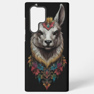 Funda Para Samsung Galaxy S22 Ultra "Majestad Floral: Una Llama Adornada con Flores"