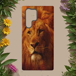 Funda Para Samsung Galaxy S22 Ultra Majestic Golden Realist Lion Face