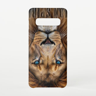 Funda Para Samsung Galaxy S10 Majestic Lion Face with Blue Eyes | Wildlife Anima
