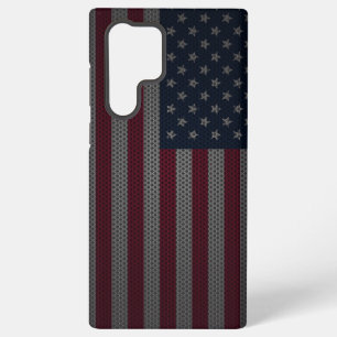 Funda Para Samsung Galaxy S22 Ultra Malla metálica de la bandera estadounidense