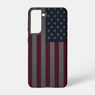 Funda Para Samsung Galaxy S21 Malla metálica de la bandera estadounidense