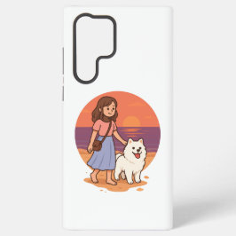 Funda Para Samsung Galaxy S22 Ultra Mamá de perro lindo paseando a su cachorro esponjo
