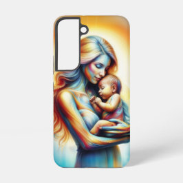 Funda Para Samsung Galaxy S22 Mamá sosteniendo arte de abrazo luminoso