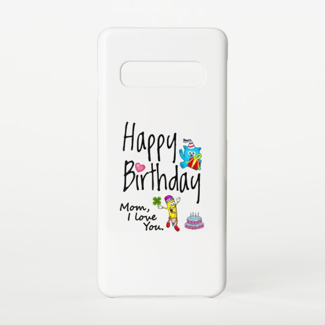 Funda Para Samsung Galaxy Mamá, te amo. Feliz cumpleaños. (Reverso)