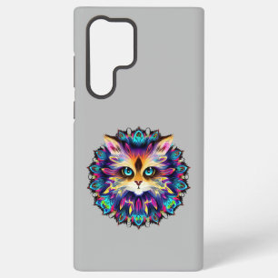 Funda Para Samsung Galaxy S22 Ultra Mandala con un lindo retrato de gato