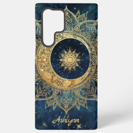 Funda Para Samsung Galaxy S22 Ultra Mándala personalizada del sol y la luna celeste az