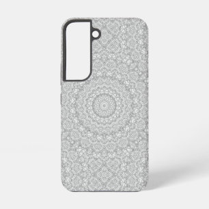 Funda Para Samsung Galaxy S22 Mandalal de flores_MG_2221 BlancoYNegro