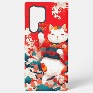 Funda Para Samsung Galaxy S22 Ultra Maneki-Neko, un gato suertudo japonés