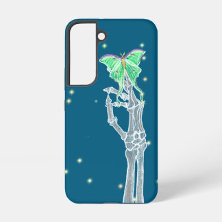 Funda Para Samsung Galaxy S22 Mano de esqueleto con Luna Moth