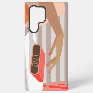Funda Para Samsung Galaxy S22 Ultra Mano de mujer presionando el botón de repetición d