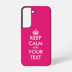 Funda Para Samsung Galaxy S22 Mantén la calma y continúa meme rosa personalizado