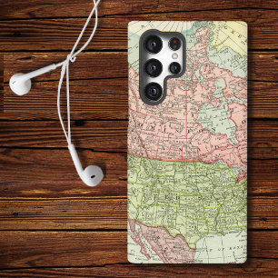 Funda Para Samsung Galaxy S22 Ultra Mapa de cosecha de vintage Norteamérica