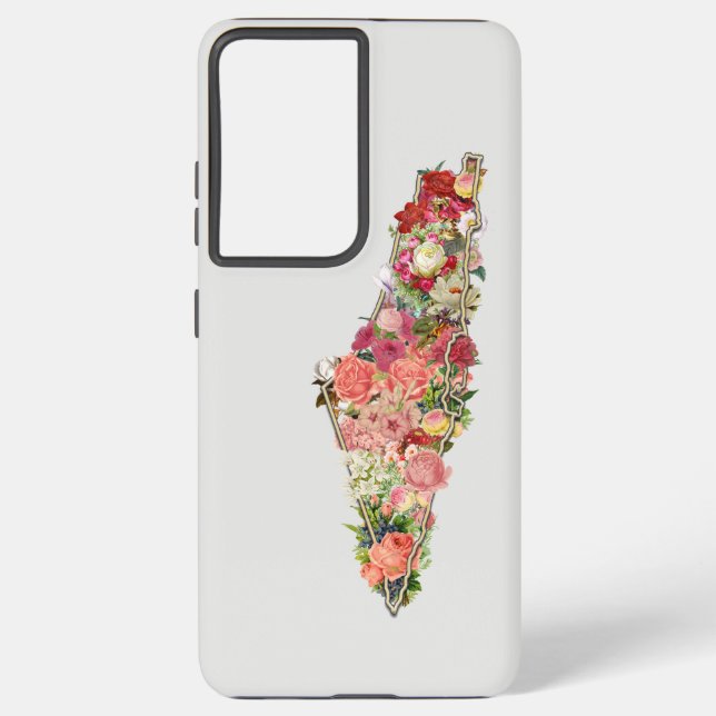 Funda Para Samsung Galaxy Mapa palestino simple Floral Samsung Galaxy Funda (Reverso )