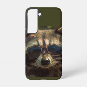 Funda Para Samsung Galaxy S22 Mapache Lindo y Divertido con Gafas Arte de Humor 