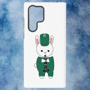 Funda Para Samsung Galaxy S22 Ultra Marchando Conejo de Banda Clarinet Blanco Verde