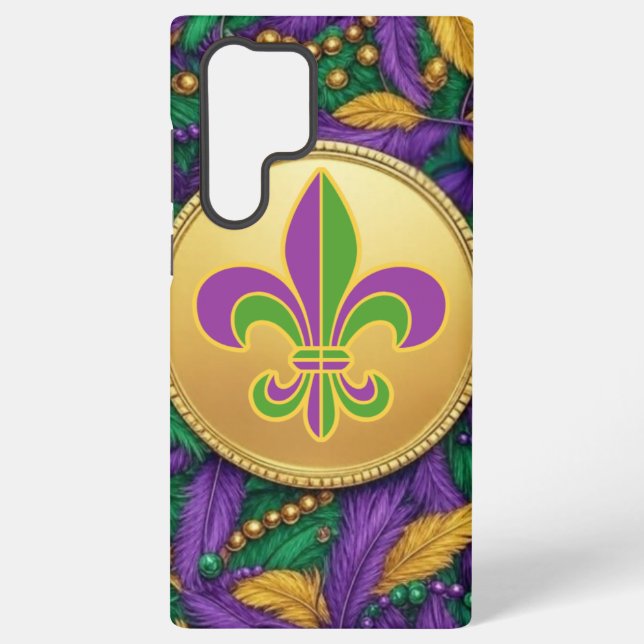 Funda Para Samsung Galaxy Mardi Gras Fleur de lis (Reverso )