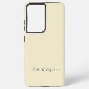 Funda Para Samsung Galaxy S21 Ultra Marfil Nombre personalizado de guión Minimalista s