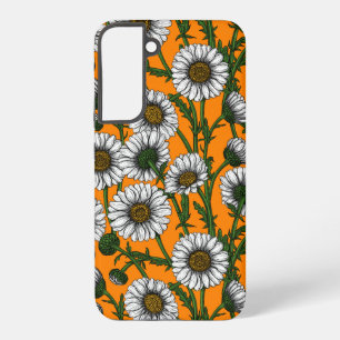 Funda Para Samsung Galaxy S22+ Margaritas sobre naranja 