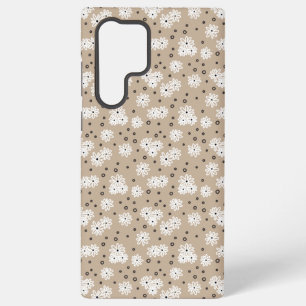 Funda Para Samsung Galaxy S22 Ultra Margaritas y Lunares - Taupe, Negro y Blanco