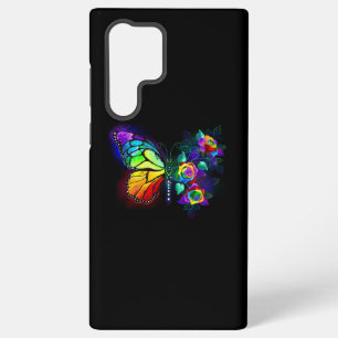 Funda Para Samsung Galaxy S22 Ultra Mariposa florida arcoiris