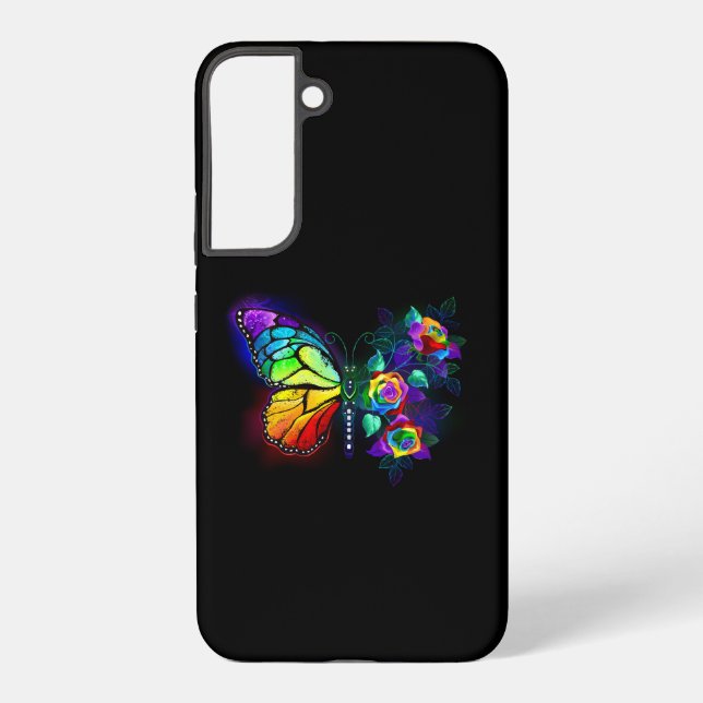 Funda Para Samsung Galaxy Mariposa florida arcoiris (Reverso )