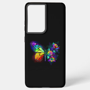 Funda Para Samsung Galaxy S21 Ultra Mariposa florida arcoiris