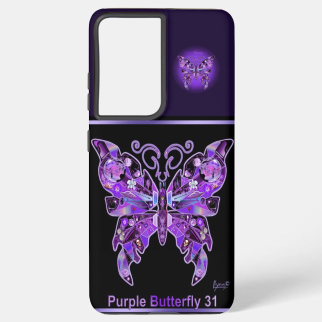 Funda Para Samsung Galaxy Mariposa morada 31 (Reverso )