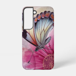 Funda Para Samsung Galaxy S22 Mariposa soñada en lienzo floral
