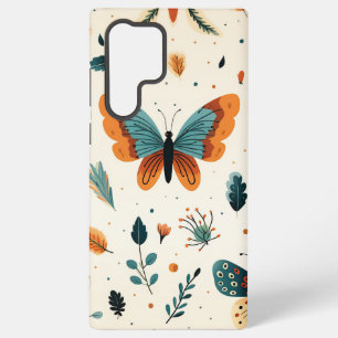 Funda Para Samsung Galaxy S22 Ultra Mariposas de arte popular con Verde azulado y terr