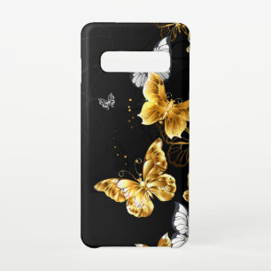 Funda Para Samsung Galaxy S10 Mariposas doradas y blancas