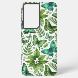 Funda Para Samsung Galaxy S21+ Mariposas Verde-Azuladas