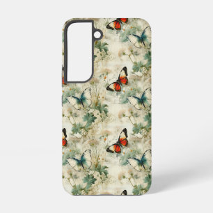 Funda Para Samsung Galaxy S22 Mariposas y Flores Vintage Coloridas (2)