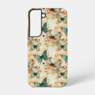 Funda Para Samsung Galaxy S22 Mariposas y Flores Vintage Coloridas (3)