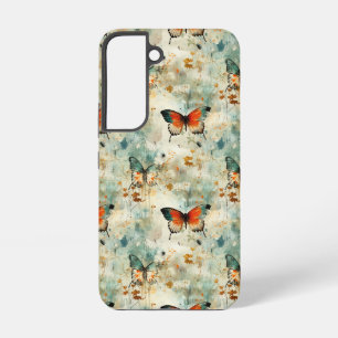 Funda Para Samsung Galaxy S22 Mariposas y Flores Vintage Coloridas (4)