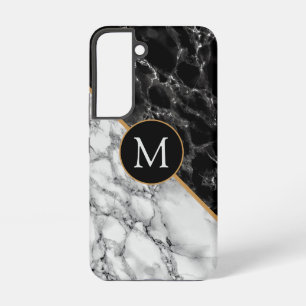 Funda Para Samsung Galaxy S22 Mármol blanco negro personalizado