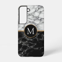 Mármol blanco negro tu carta Samsung Galaxy Funda