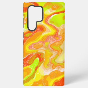 Funda Para Samsung Galaxy S22 Ultra Mármol de lava naranja Textura topográfica Abstrac