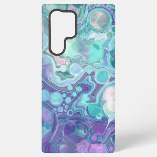 Funda Para Samsung Galaxy S22 Ultra Mármol falso abstracto morado y azul bonito