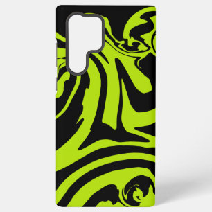 Funda Para Samsung Galaxy S22 Ultra Mármol giratorio retro verde lima y negro