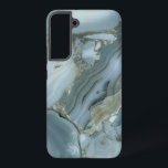Funda Para Samsung Galaxy S22  Mármol gris azul con vena de oro<br><div class="desc">Única textura de mármol gris azul oscuro. Está vedado de oro.</div>