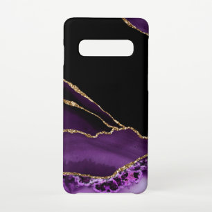 Funda Para Samsung Galaxy S10 Mármol negro violento agitar glamour oscuro dorad