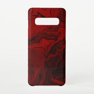 Funda Para Samsung Galaxy S10 Mármol rojo y negro clásico