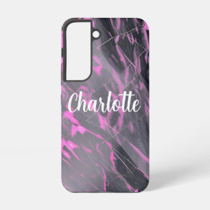Funda Para Samsung Galaxy S22 Mármol rosa y negro elegante