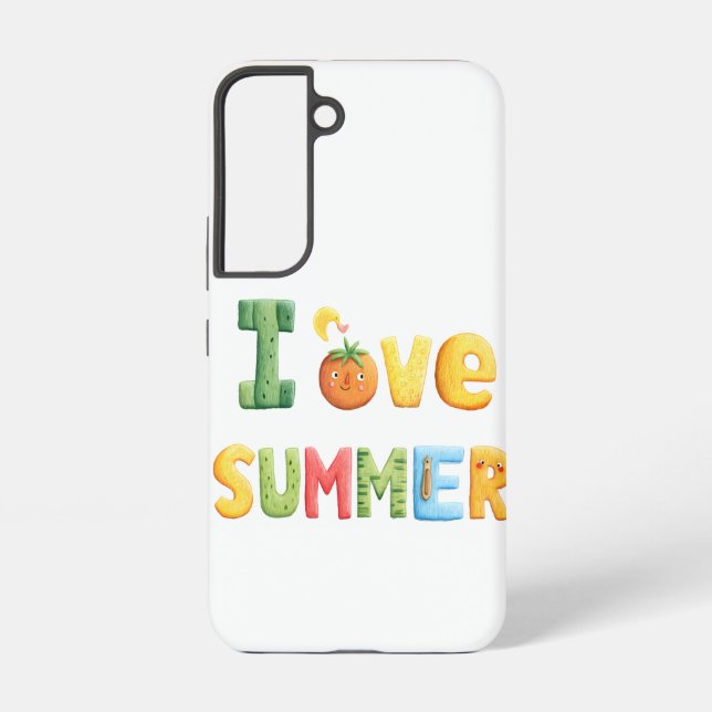 Funda Para Samsung Galaxy Me encanta el texto de verano (Reverso )