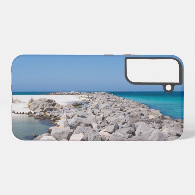Funda Para Samsung Galaxy Medio De La Isla Shell Jetty Samsung Estuche De Te (Reverso Horizontal)