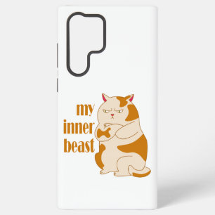 Funda Para Samsung Galaxy S22 Ultra Mi bestia interior gato gordo perezoso cita motiva