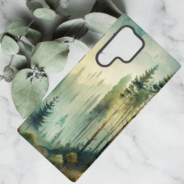 Funda Para Samsung Galaxy S22 Ultra Misty Woodland Evergreen Forest
