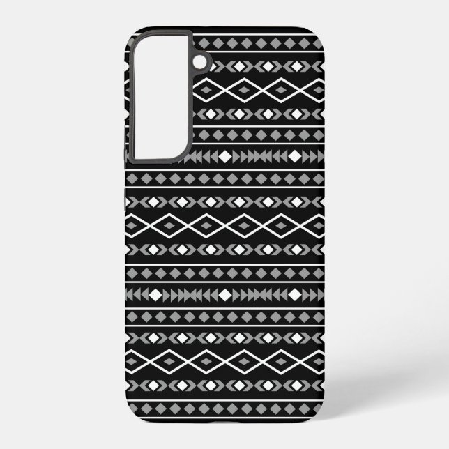 Funda Para Samsung Galaxy Modalidades aztecas Patrón negro gris blanco (Reverso )