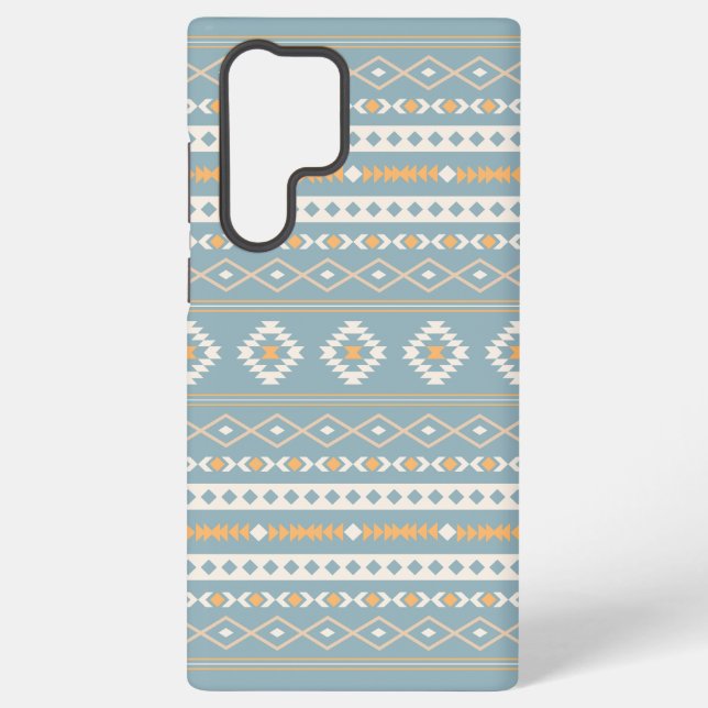 Funda Para Samsung Galaxy Modelo mixto azteca crema Naranja azul (Reverso )